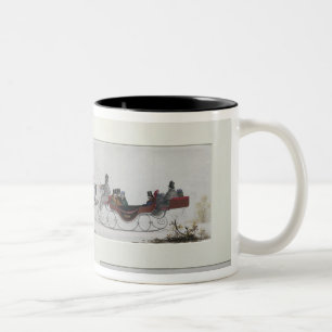 Russian Horse Drawn Sleighs Two-Tone Coffee Mug