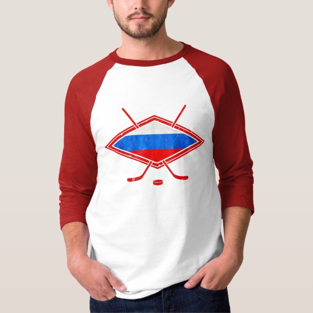 Russian Ice Hockey Flag T-Shirt (Front)