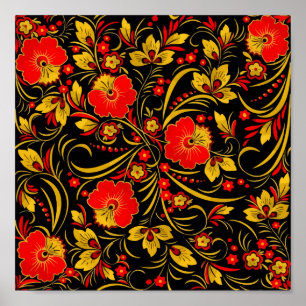 Russian khokhloma poster