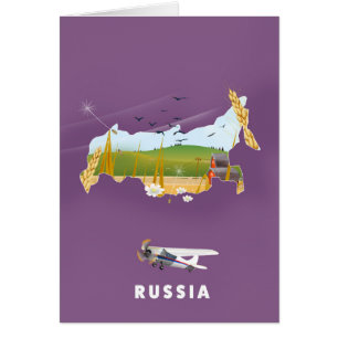 Russian Map travel poster