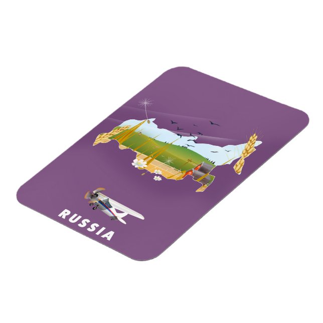 Russian Map travel poster Magnet (Left Side)