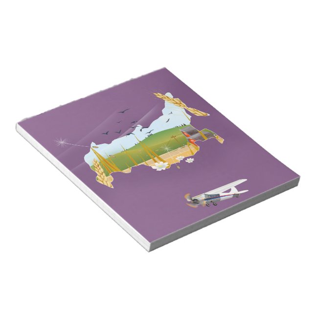 Russian Map travel poster Notepad (Angled)