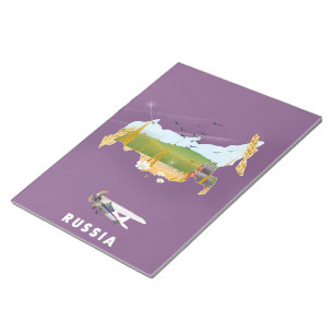 Russian Map travel poster Notepad