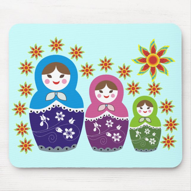 Russian Matryoshka Doll Mousepads. Mouse Pad (Front)