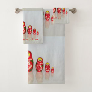 Russian Matryoshka dolls Bath Towel Set