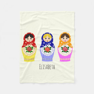 Russian matryoshka dolls fleece blanket