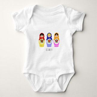 Russian matryoshka dolls name baby shirt