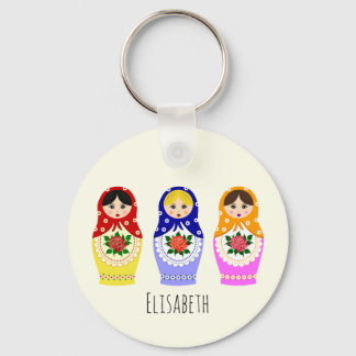 Russian matryoshka dolls name key ring
