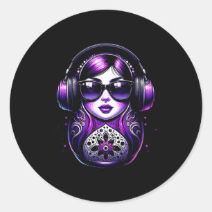 Russian Matryoshka Music Russia Russian Matryoshka Classic Round Sticker