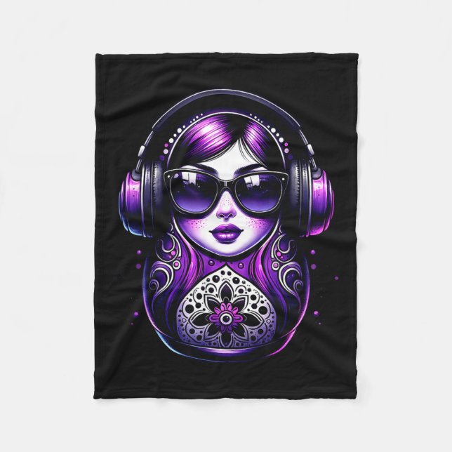 Russian Matryoshka Music Russia Russian Matryoshka Fleece Blanket (Front)