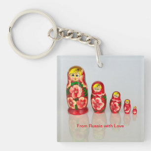 Russian matryoshka nesting doll key ring
