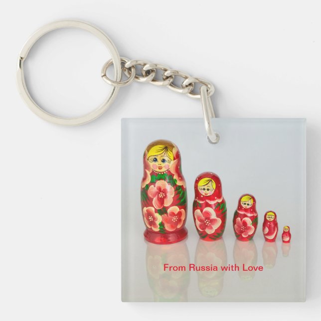 Russian matryoshka nesting doll key ring (Front)