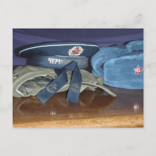 Russian Military Hats Postcard