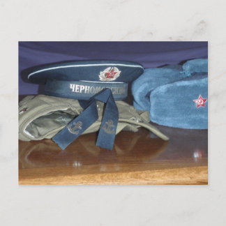 Russian Military Hats Postcard