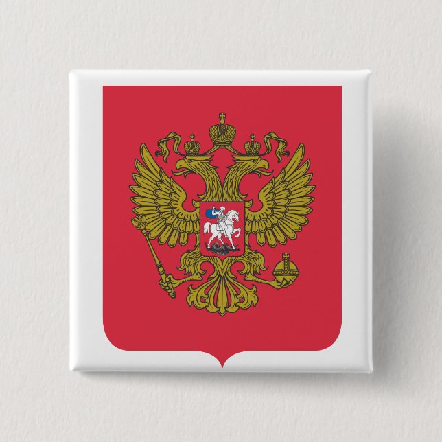 Russian national emblem 15 cm square badge (Front)