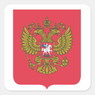 Russian national emblem square sticker