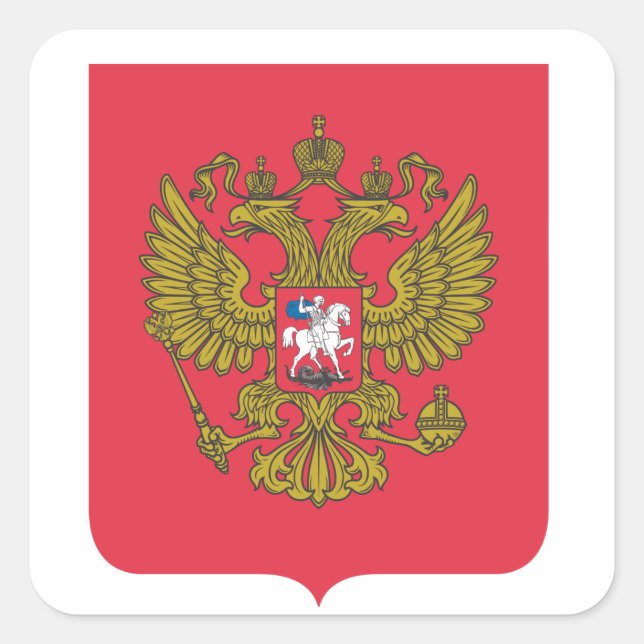 Russian national emblem square sticker (Front)