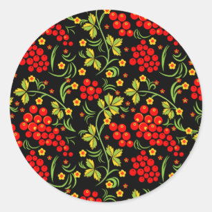 Russian national pattern classic round sticker