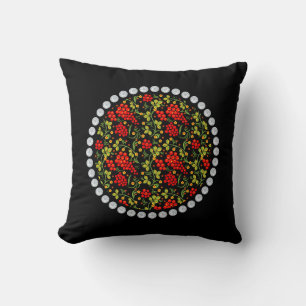 Russian national pattern Hohloma Cushion