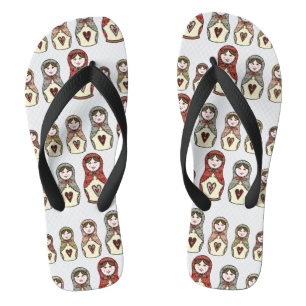 Russian Nesting Doll Matryoshka Beach Footwear Thongs