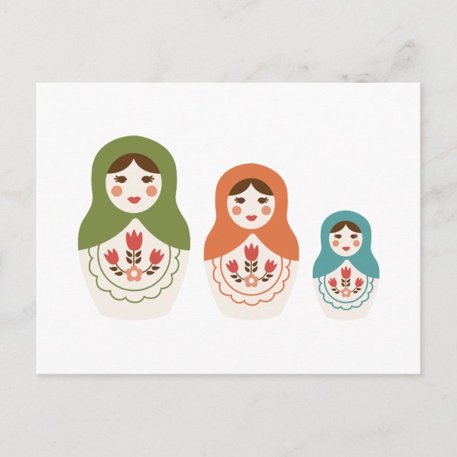 Russian Nesting Dolls Postcard (Front)