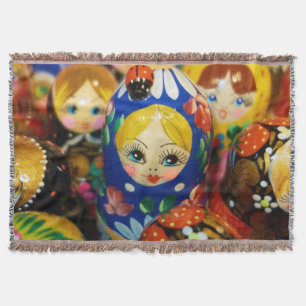 Russian Nesting Dolls Throw Blanket
