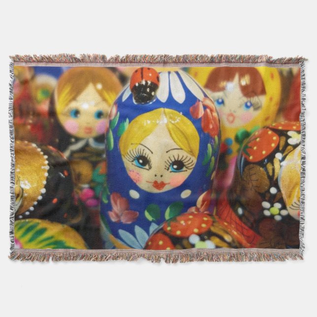 Russian Nesting Dolls Throw Blanket (Front)