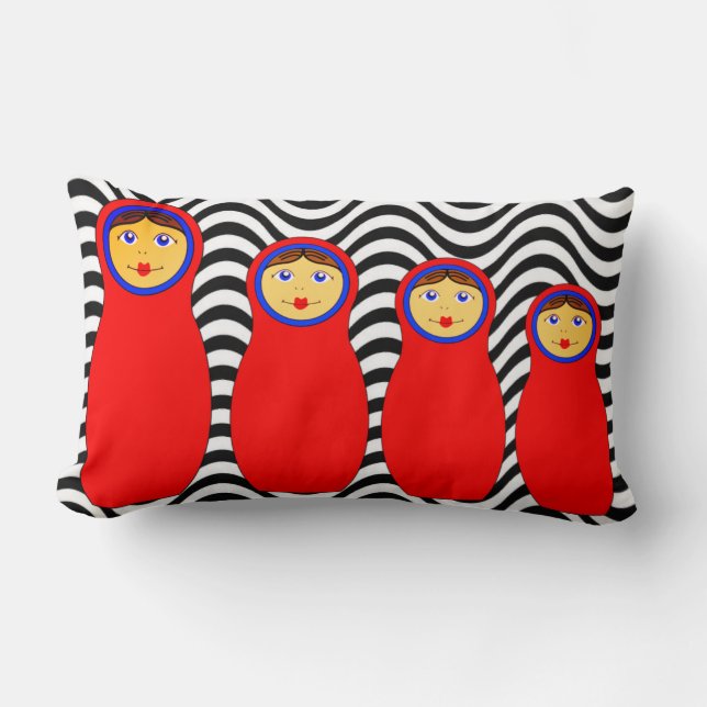 Russian Nesting Dolls Throw Pillow (Front)