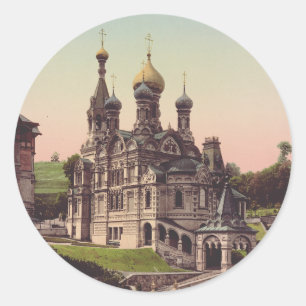 Russian Orthodox Church in Moscow Classic Round Sticker