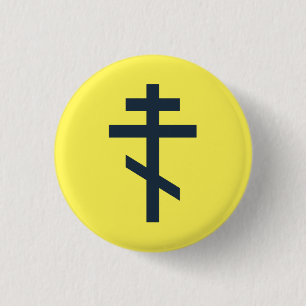 Russian Orthodox cross 3 Cm Round Badge