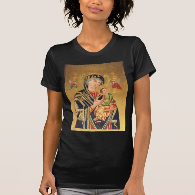 Russian Orthodox Icon - Virgin Mary and baby Jesus T-Shirt (Front)