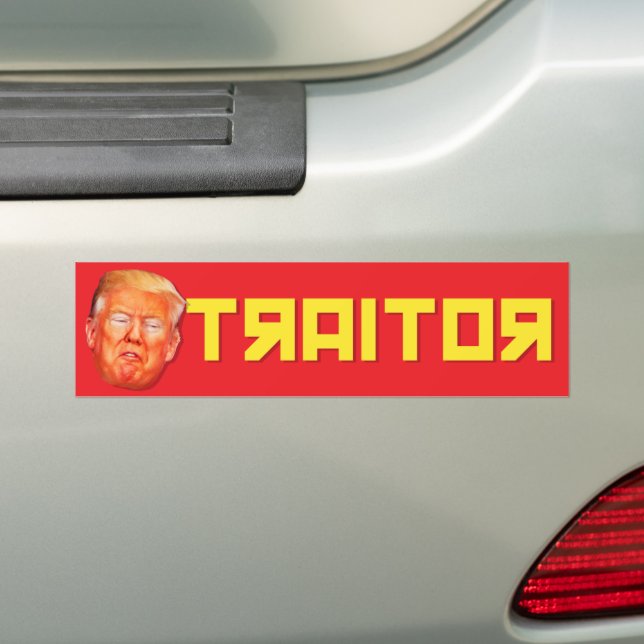 Russian Puppet Traitor Anti-Trump Bumper Sticker (On Car)