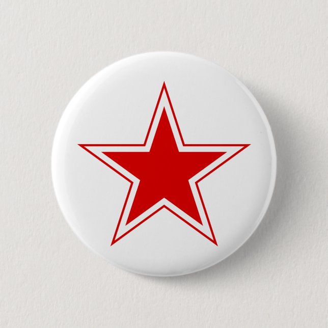 Russian Red Star 6 Cm Round Badge (Front)