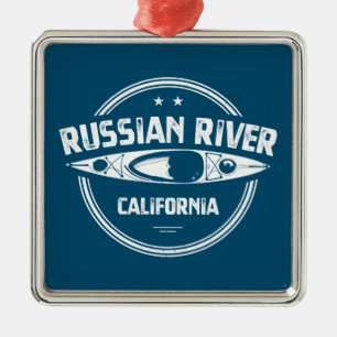 Russian River California Kayaking Metal Ornament