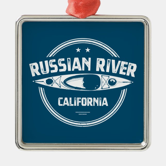 Russian River California Kayaking Metal Ornament (Front)