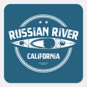 Russian River California Kayaking Square Sticker