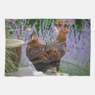 Russian Sage and Hen Kitchen Towel