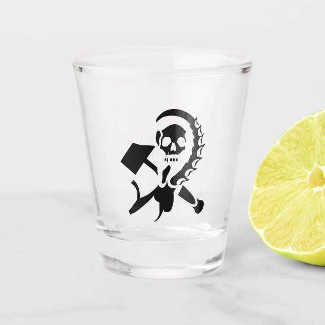 Russian Sickle and Hammer Evil Invasion Shot Glass (Front)