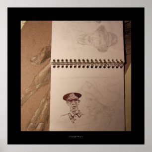 Russian Soldier Sketchbook Poster