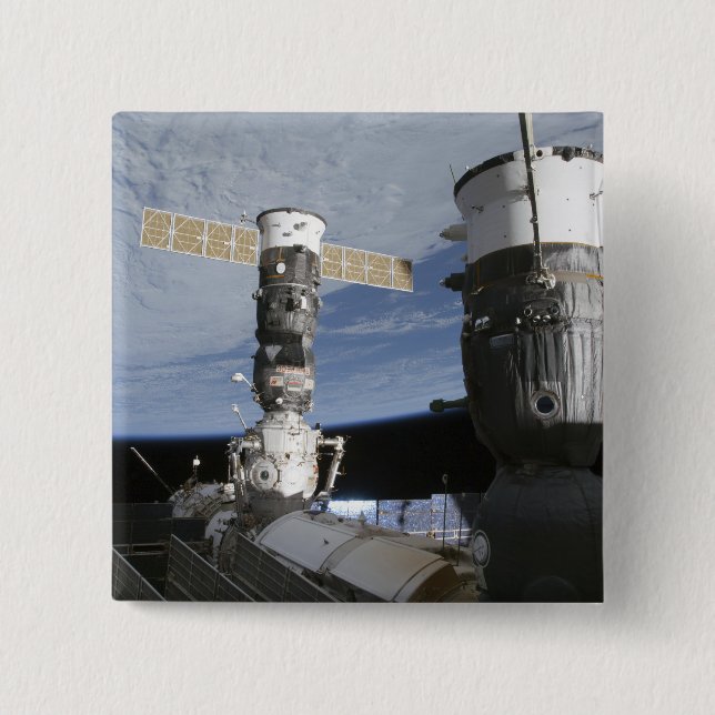 Russian Soyuz and Progress spacecrafts 15 Cm Square Badge (Front)