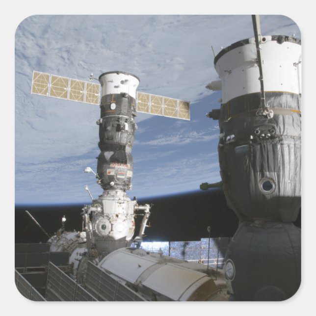 Russian Soyuz and Progress spacecrafts Square Sticker (Front)