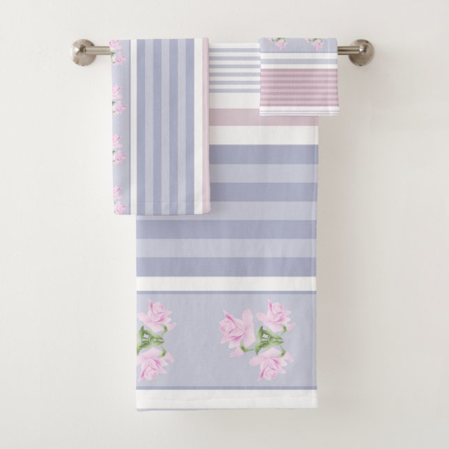 Russian, striped , patchwork bath towel set (Insitu)