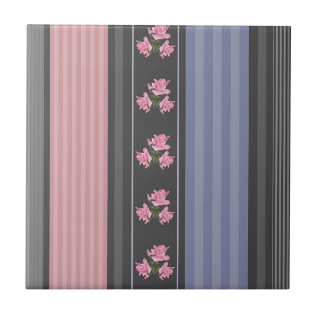 Russian, striped , patchwork ceramic tile (Front)