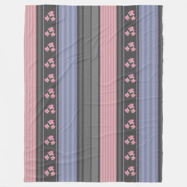 Russian, striped , patchwork fleece blanket (Front)