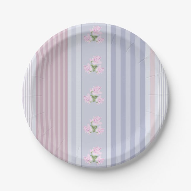 Russian, striped , patchwork paper plate (Front)