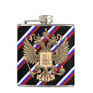 Russian stripes flag hip flask