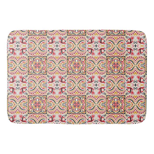 Russian style boho chic pattern   bath mat (Front)