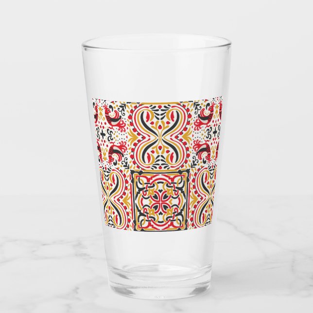 Russian style boho chic pattern    glass (Front)