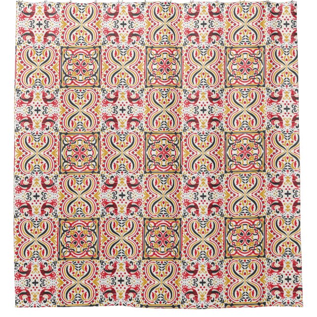 Russian style boho chic pattern   shower curtain (Front)