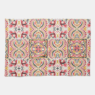 Russian style boho chic pattern  tea towel